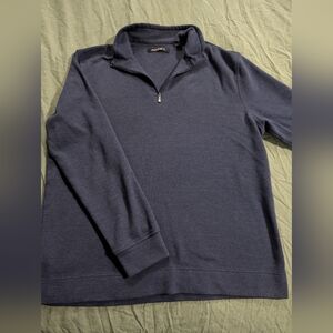 Quarter Zip Pullover Axist Mens Blue Active Sports Sweatshirt Top Large